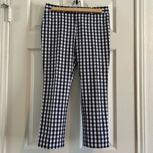 Mad Men Navy Gingham ankle length pants 1960s vintage style trousers 2 Petite